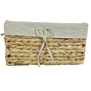 Good Set of 3 Rectangular Hyacinth Baskets Laundry Storage Stocked Sustainable with Cover Room Space from Vietnam Manufacturer 7