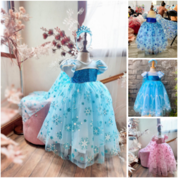 Disney Dress Elsa Long Dress with Cape Girl's Clothing Girls Dresses Princess High Quality Factory Price OEM ODM Service Made In Vietnam 1