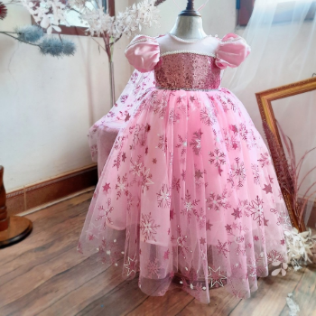 Disney Dress Elsa Long Dress with Cape Girl's Clothing Girls Dresses Princess High Quality Factory Price OEM ODM Service Made In Vietnam 3