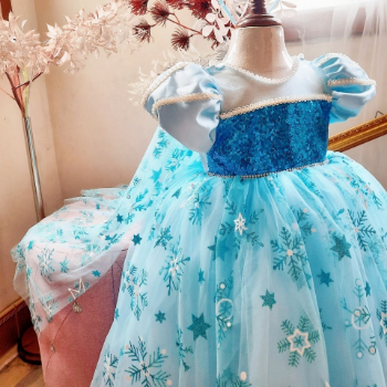 Disney Dress Elsa Long Dress with Cape Girl's Clothing Girls Dresses Princess High Quality Factory Price OEM ODM Service Made In Vietnam 4