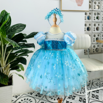 Disney Dress Elsa Short Dress with Train Girl's Clothing Girls Dresses Princess High Quality Factory Price OEM ODM Service Made In Vietnam 6