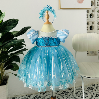 Disney Dress Elsa Short Dress with Train Girl's Clothing Girls Dresses Princess High Quality Factory Price OEM ODM Service Made In Vietnam 3