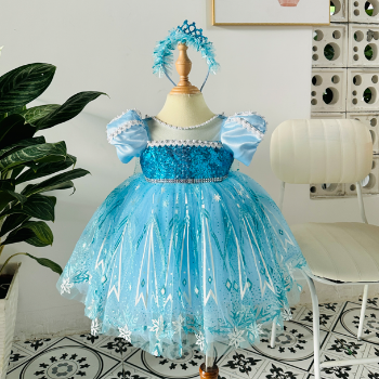 Disney Dress Elsa Short Dress with Train Girl's Clothing Girls Dresses Princess High Quality Factory Price OEM ODM Service Made In Vietnam 4