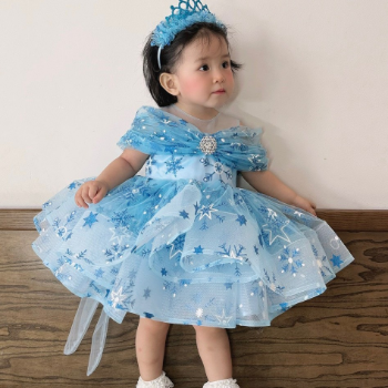 Disney Dress Elsa Short Dress with Tulle Skirt Girl's Clothing Girls Dresses Princess High Quality Factory Price OEM ODM Service Made In Vietnam 3