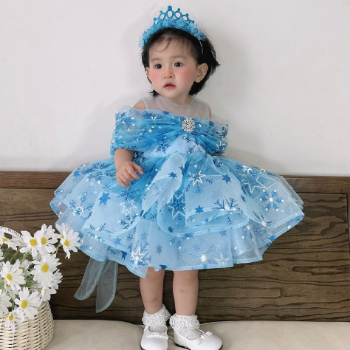 Disney Dress Elsa Short Dress with Tulle Skirt Girl's Clothing Girls Dresses Princess High Quality Factory Price OEM ODM Service Made In Vietnam 2