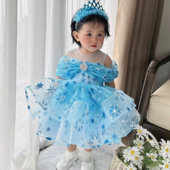 Disney Dress Elsa Short Dress with Tulle Skirt Girl's Clothing Girls Dresses Princess High Quality Factory Price OEM ODM Service Made In Vietnam 5