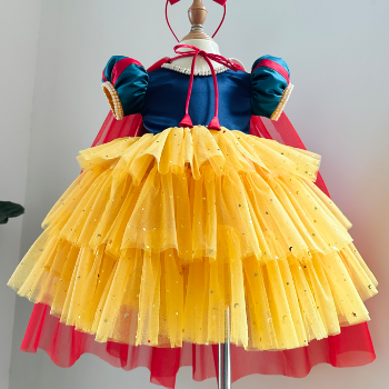 Disney Dress Snow White Three-Tiered Dress with Cape Girl's Clothing Girls Dresses Princess High Quality Factory Price OEM ODM Service Made In Vietnam  5