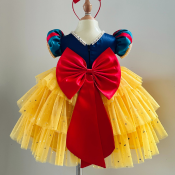 Disney Dress Snow White Three-Tiered Dress with Cape Girl's Clothing Girls Dresses Princess High Quality Factory Price OEM ODM Service Made In Vietnam  2