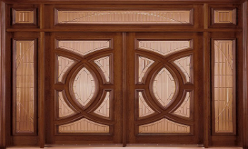 Door Villa Wooden Furniture Wood Double Door Designs with Natural Finished Solid Wholesale Exterior Modern Wood Frames Classic 4