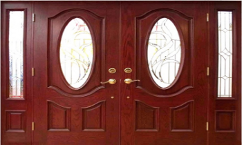 Door Villa Wooden Furniture Wood Double Door Designs with Natural Finished Solid Wholesale Exterior Modern Wood Frames Classic 6