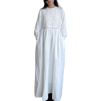 Dress Woman Wholesale Long Sleeve Boho Casual Women Linen Dress Elegant Long Dresses Women Casual High Quality From Vietnam 1