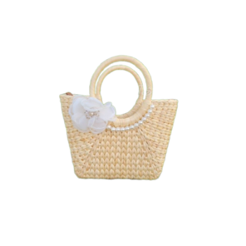 Rattan Sling Bag Fast Delivery Water Hyacinth Bag For Gift Classic Style Light Brown Color Vietnam Manufacturer 1