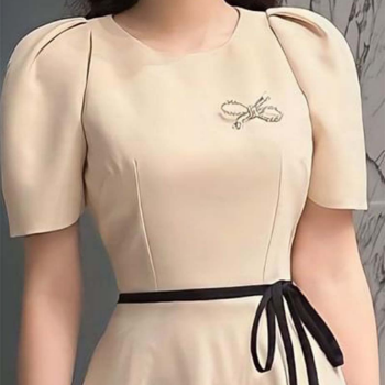 Ladies Office Dress Design Good Price Oem/Odm Service 95%Cotton Midi Elegant Style Dress Made In Vietnam Supplier 3