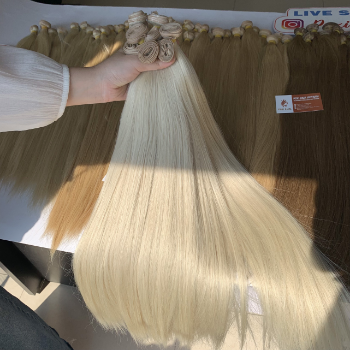 Genius Weft Same Length Blond Color Hair Extensions Private Label Virgin Hair Beauty And Personal Care Made In Vietnam 5