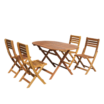 Factory Price Garden Outdoor Furniture Modern Wooden Dining Table Set Oval Patio Furniture Vietnam Manufacturer 2