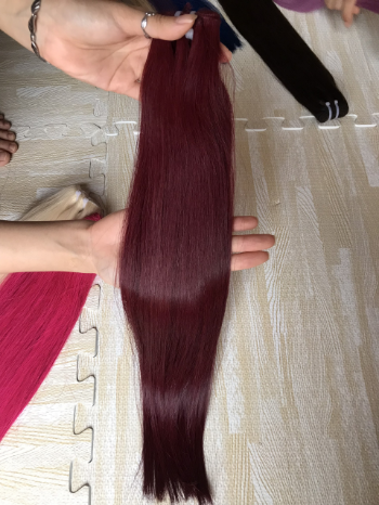 Hand Tied Wefts Hair Extensions Trading In Bulk 100% Human Hair Unprocessed Virgin Hair Genius Weft Machine Double Weft 5