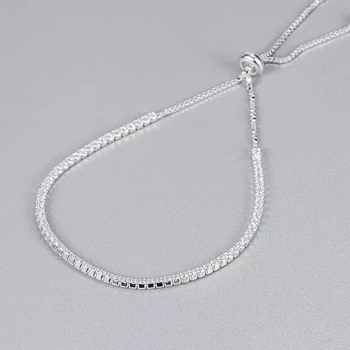 Elegant Jewelry 925 Sterling Silver Cubic Zirconia Detachable Fine Tennis Chain Woman Bracelets for Gift Party 2