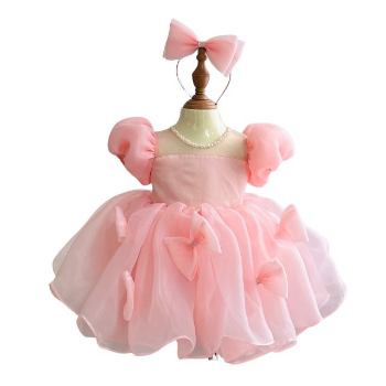 Fashion For Children Ely American Chiffon Short Dress for Baby Girls Dresses Summer Cotton Princess OEM ODM Competitive Price 12 Years Age Made In Vietnam 