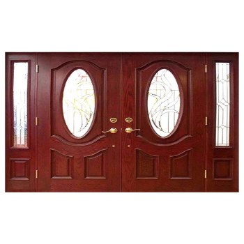 Exterior Modern Wood Double Door Designs With Natural Finished Wood Frames Classic Door Villa Wooden Furniture Solid Wholesale 2