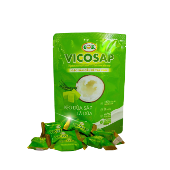 Macapuno Jelly Candy Fast Delivery Vicosap Pure Macapuno Coconut Candy Fast Delivery Pandan Leaf Bag Vietnam Manufacturer 6