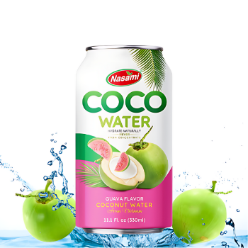 Best Seller Coconut Water Guava Flavor Nasami Brand OEM Coconut Water Manufacturers High Quality Factory Price Made In Vietnam 1