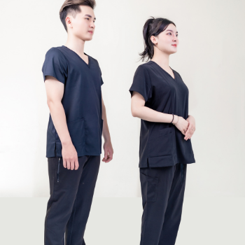 Uniforms Medical Scrubs Good Quality Set Fashionable WRAP Stored in a Polybag from Vietnam Manufacturer 8