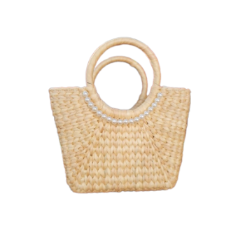 Rattan Sling Bag Fast Delivery Water Hyacinth Bag For Gift Classic Style Light Brown Color Vietnam Manufacturer 2