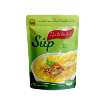 Grounded pork macaroni with squash soup Wholesale no added color ready to eat packing in bag Made in Vietnam Manufacturer 1