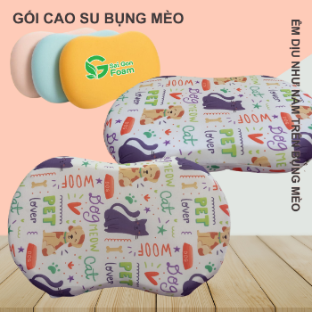 Cat Belly Rubber Pillow With Pattern Print Saigon Foam  1