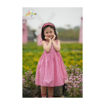 Girl's Dress with Chest Texture Flower High Quality Competitive Price Kids Dresses For Girls Lovely Pattern Packing In Polybag 11