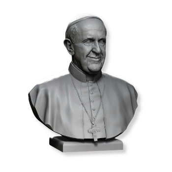 The Portrait sculpture of Pope Francis Wholesale White Marble Garden Statues Packed In Wooden Case Made In Vietnam Factory 2