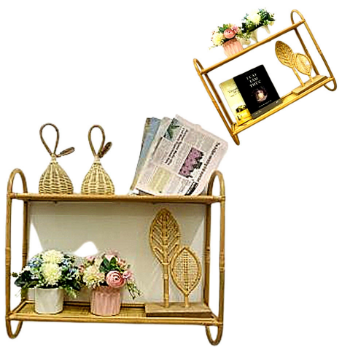 High-grade natural rattan wall shelves are convenient in interior layout 3