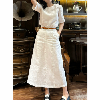 Factory Price Fashion Midi Long Skirts Linen For Women Customization Skirts For Women Office Lady Made In Vietnam Manufacturer 5