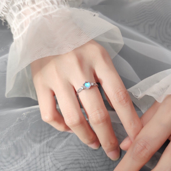 Fashionable S925 Sterling Silver Engagement Wedding Rings for Women Fine Jewelry with Moonstone Ruby Made in Vietnam 3