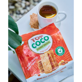 High Quality TOPCOCO Coconut Cracker with Peanuts 150g 2