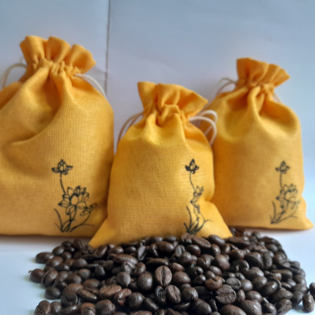 New Items Natural Aroma Beads Scented Sachet Bag Customized Natural Linen Fabric Sack With Coffee beans 2024 Vietnam 3