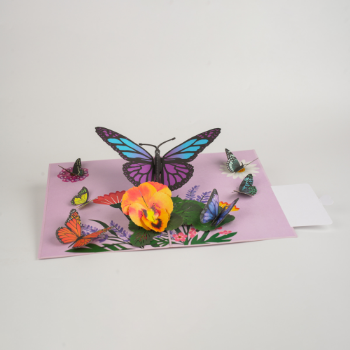 Mother Day Butterfly Card 3D Pop Up Unique Design Whole Creative Oem Odm Colorful Flower Good Price Customized From Vietnam 1