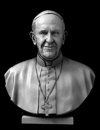 The Portrait sculpture of Pope Francis Wholesale White Marble Garden Statues Packed In Wooden Case Made In Vietnam Factory 5