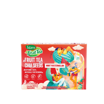 Fruit Tea with Chia Seeds Watermelon Mint Blend Rich Black Tea with Unique New Flavors Organic Chia Seeds for an Explosive Taste