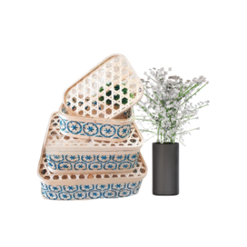 Good Price Bamboo Storage Baskets With Handle Woven Bamboo Rattan Decorative Gift Basket Lid Eco - Friendly 1