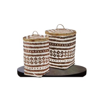 Good Quality Bamboo Rattan Decoration Basket Natural Material Handmade Woven Wicker Bamboo Storage Basket Home Decor Baskets 1