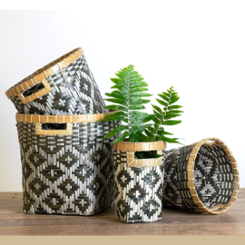 Good Quality Bamboo Rattan Decoration Basket Natural Material Handmade Woven Wicker Bamboo Storage Basket Home Decor Baskets 6