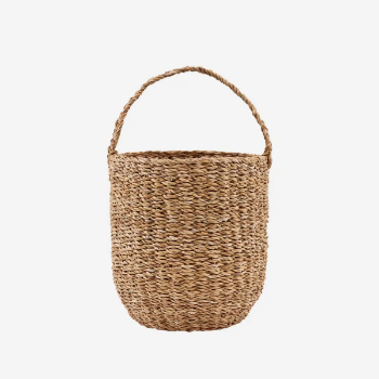 Hand woven basket rattan, bamboo, water hycinth, seagrass oval basket for holding bread and fruit, objects Fashionable.