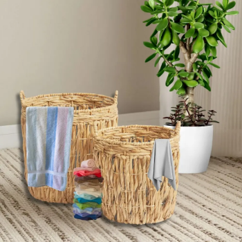 Handcrafted Natural Woven Fiber Baskets Oversized For Blankets And Pillows Traditional From Artex Green Earth Home Decor Leaders