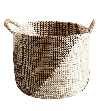 Handwoven seagrass basket, Multi-purpose storage basket, home organization accessory highly aesthetic, wholesale available.