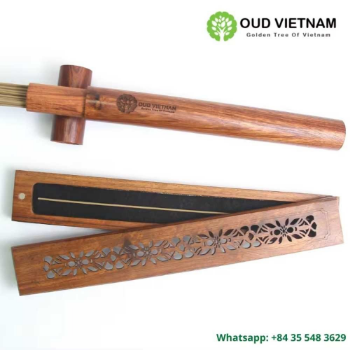 High Quality Rectangle Wooden Burning Box High-end Incense Stick 22cm Smart Oud Incense Burner 6