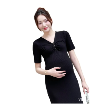 High Quality Anti-Shrink Maternity Summer V1208 Soft Comfortable Sweat-Absorbent Fabric Preppy Knee-Length ODM Vietnam Girls