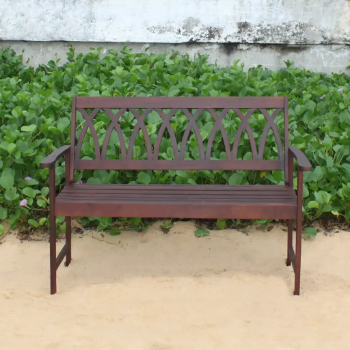 High Quality Cris Cross Backrest Garden Bench Wooden Exterior Outdoor Outdoor Luxury Furniture Garden Bench Wood Made In Vietnam 2