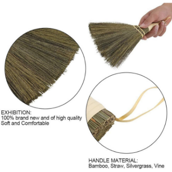 High Quality Straw Braided Broom Small Handmade Dust Floor Cleaning Sweeping Broom Handy Eco friendly Mini Broom Home Decor 4