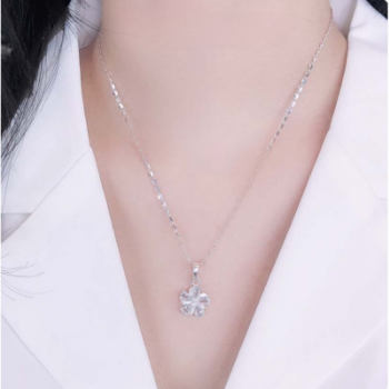 Hot Products High Quality Jewelry 925 Sterling Silver Flower Charms Fine Pendant Necklaces For Girl Woman 5